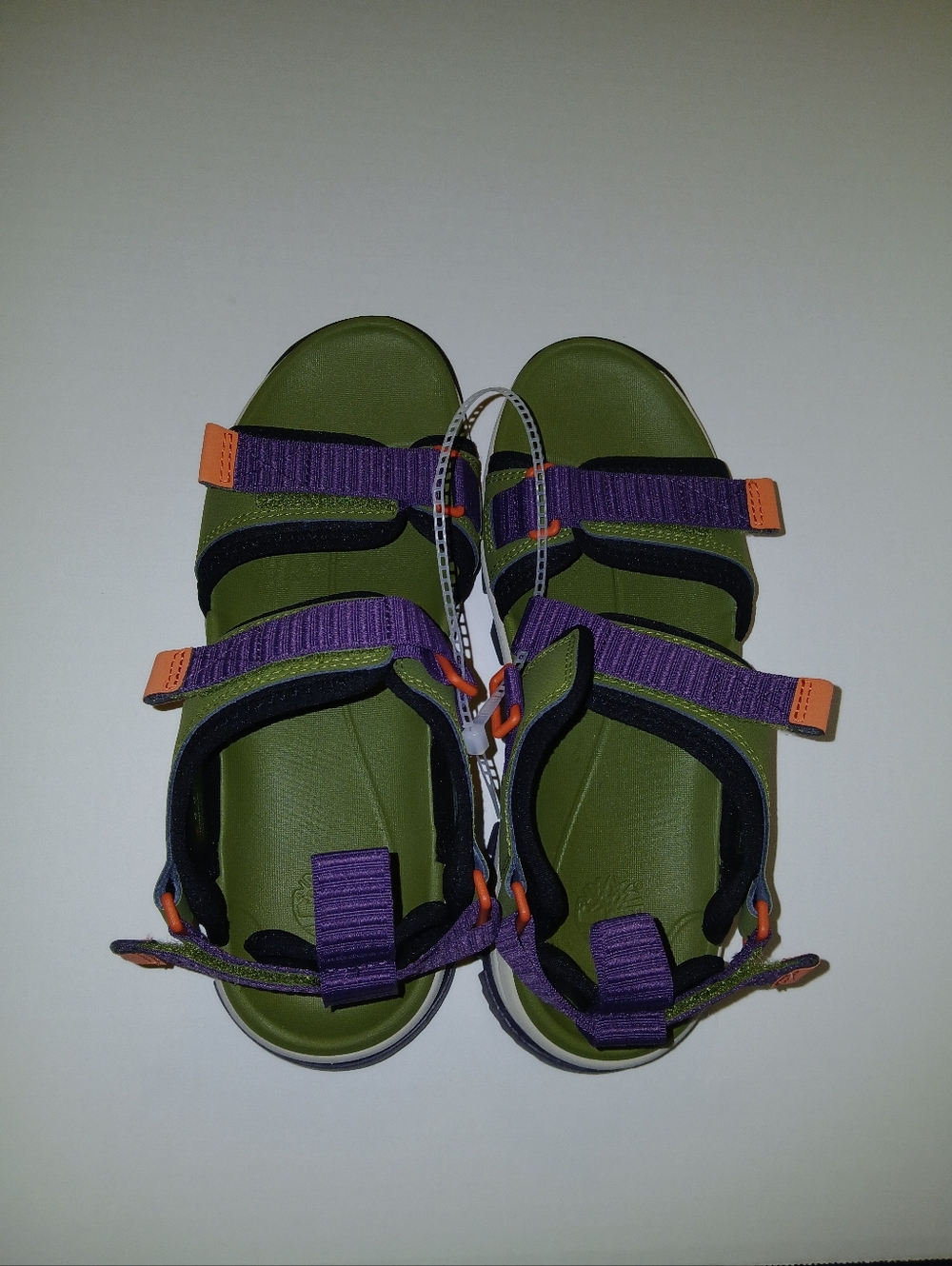 Timberland Lincoln Peak 2-Strap Velcro Sandal, Green/Black/Purple No Box - Picture 6 of 11